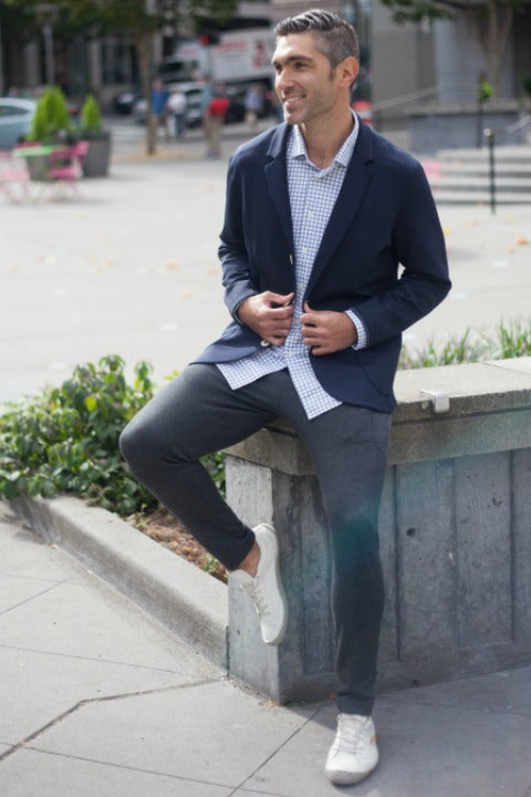 In-Flight Stretch Blazer Navy - BLAZERS