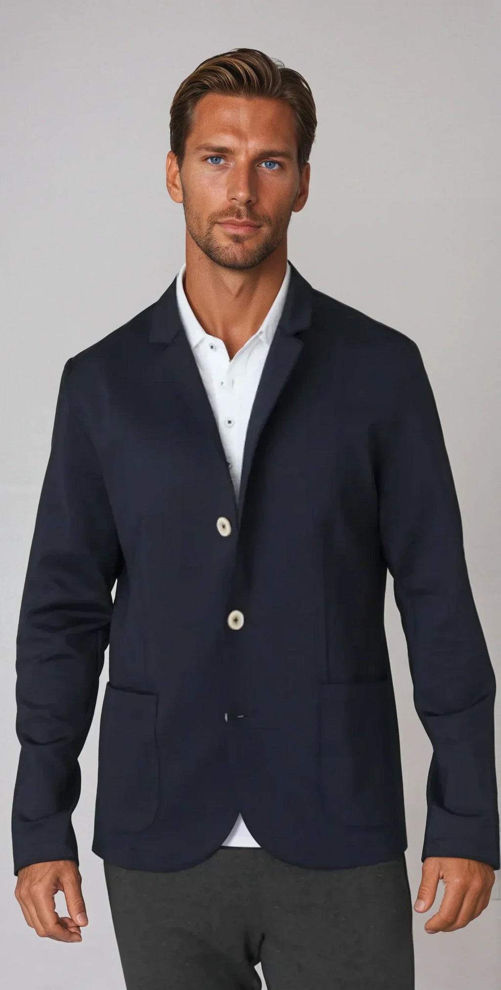 In-Flight Stretch Blazer Navy - BLAZERS