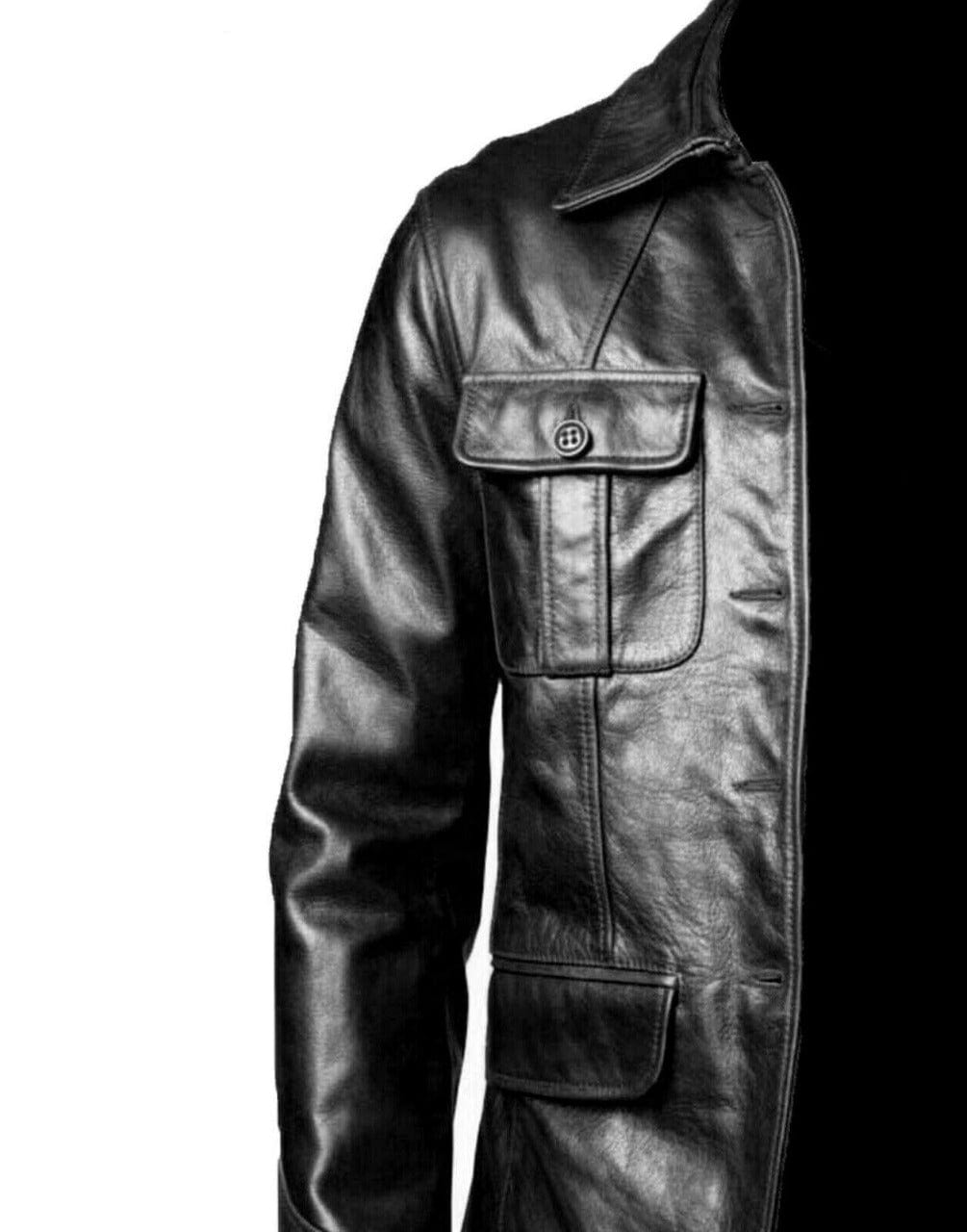 Men’s Blazer Coat Jacket Sheepskin Leather 100% Genuine Leather - Leather COAT