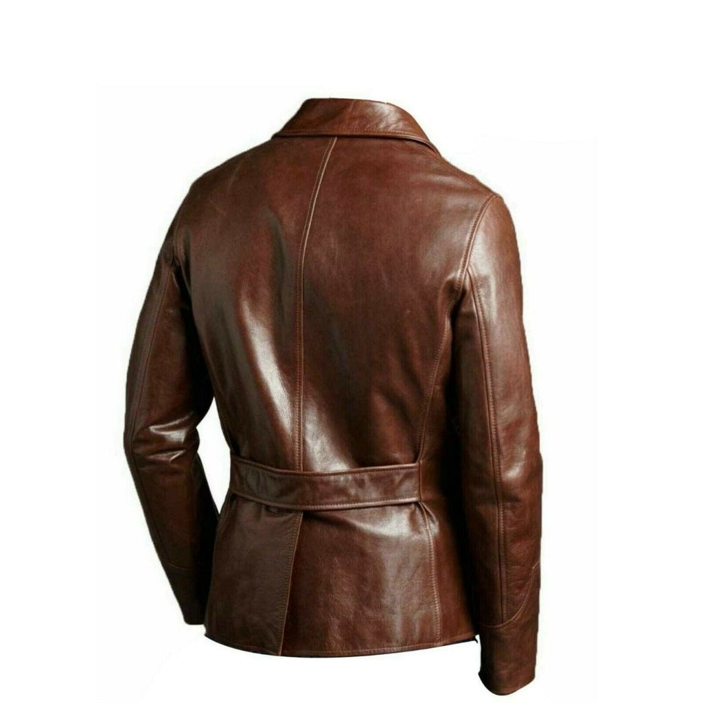 Men’s Blazer Coat Jacket Sheepskin Leather 100% Genuine Leather - Leather COAT