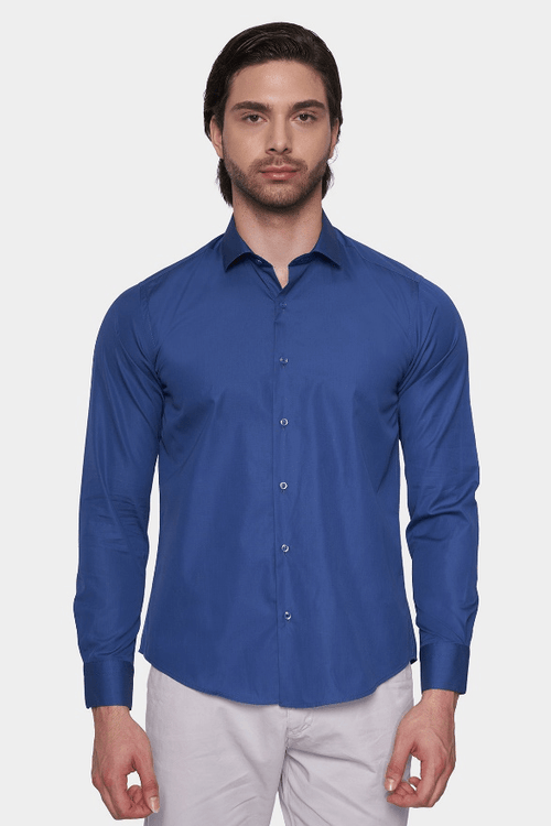 Premium Cotton Dress Shirt (Royal)
