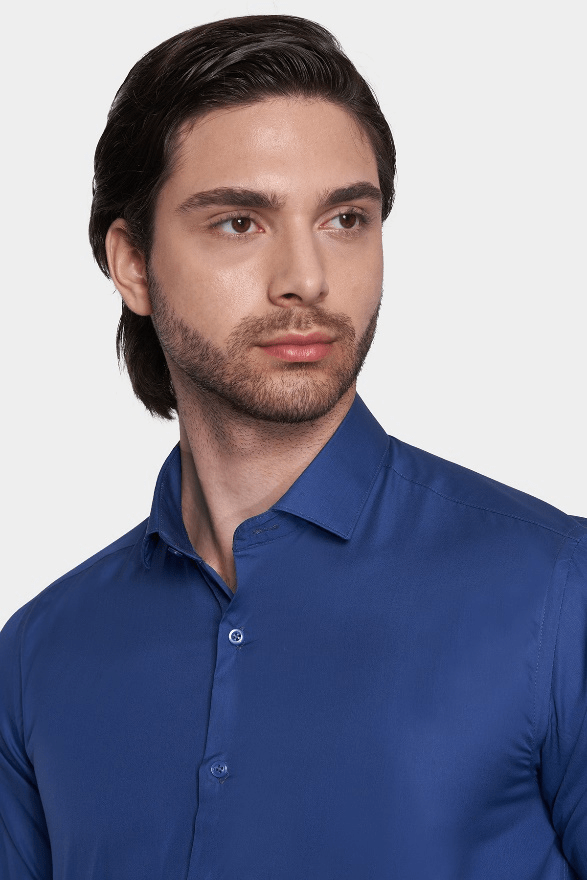 Premium Cotton Dress Shirt (Royal)